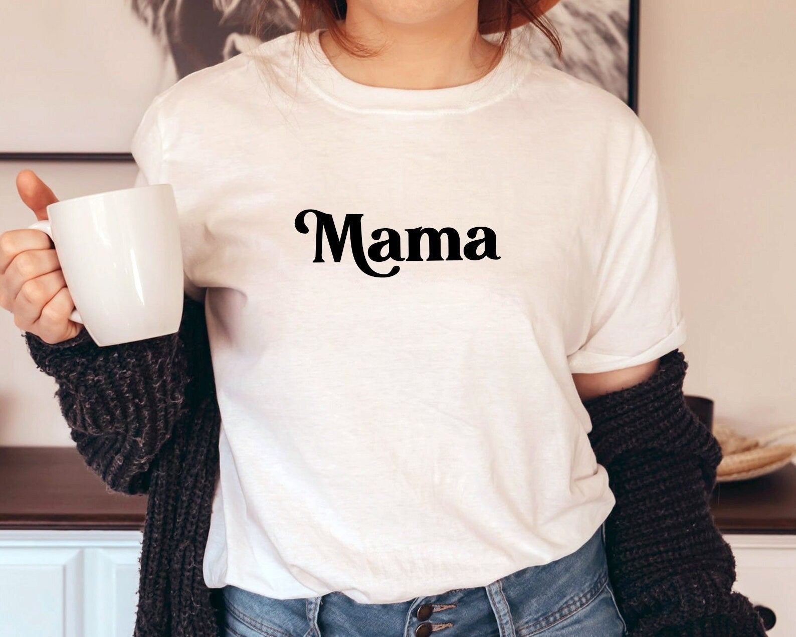 Mama T-Shirt, Retro Mom Tee, Gift for mom, New mom gift, Mom Shirt, Gift for mother, Boho Retro T-Shirt, Vintage Motherhood Shirt Mama Shirt