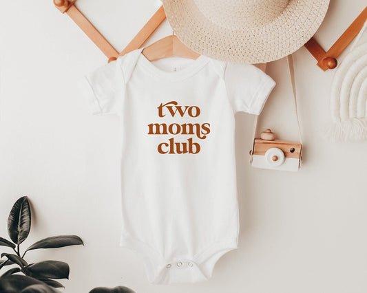 Two Moms Club Onesie®, New Moms Onesie® Lesbian Mom Gift, Lesbian Parents, Gay Mother's Day, Pride Kids Tee, LGBTQ Parents, LGBT Onesie®