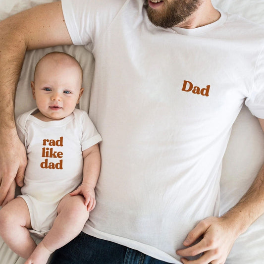 Rad Like Dad Matching Tshirts First Father's Day Shirt New Dad Gift Fathers Day Matching Shirts Father's Day Onesie® Retro Father's Day Gift