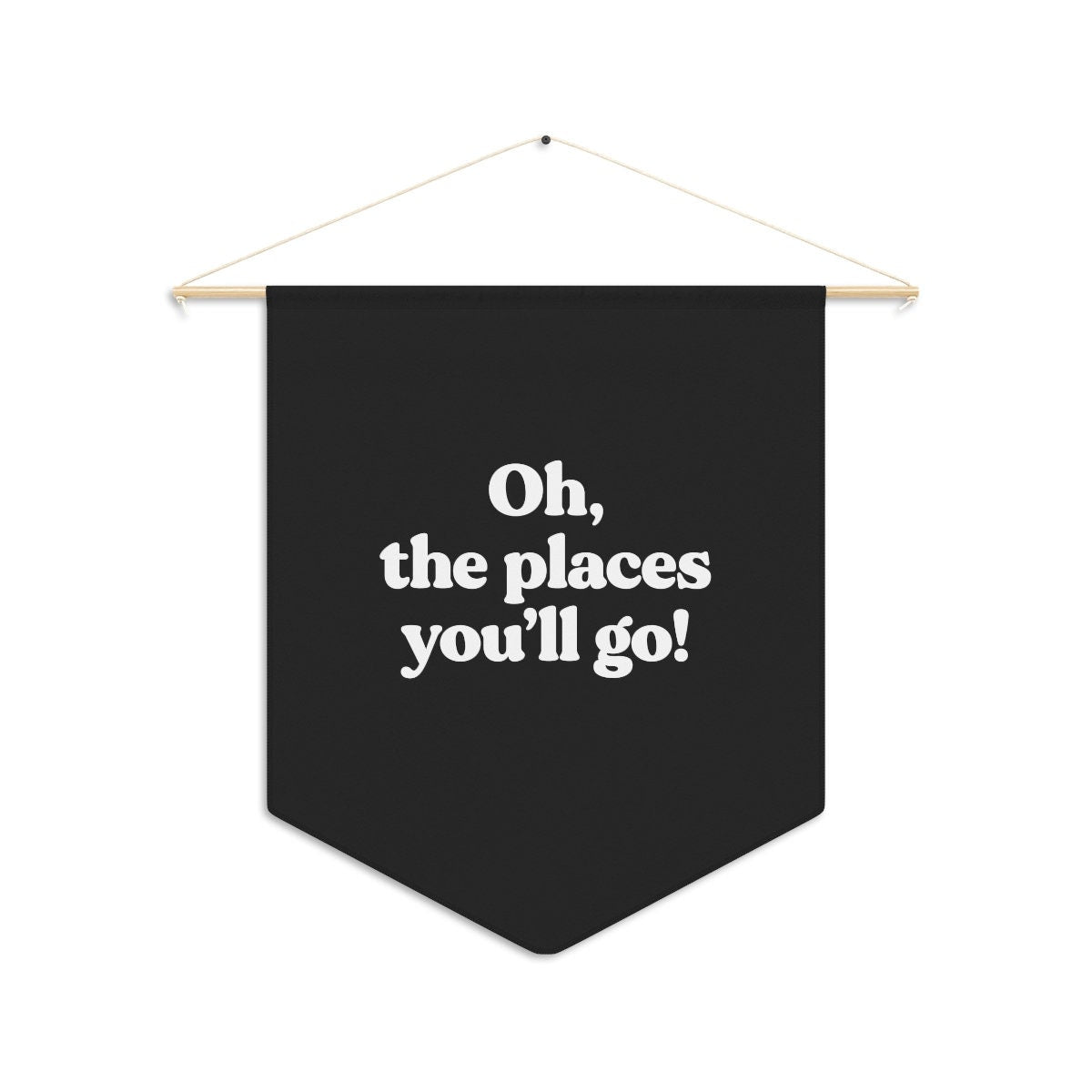 Oh the Places You'll Go Wall Pennant Canvas Banner Flag Boho Nursery Decor Playroom Wall Hanging Nursery Wall Decor New Baby Gift Kids Room