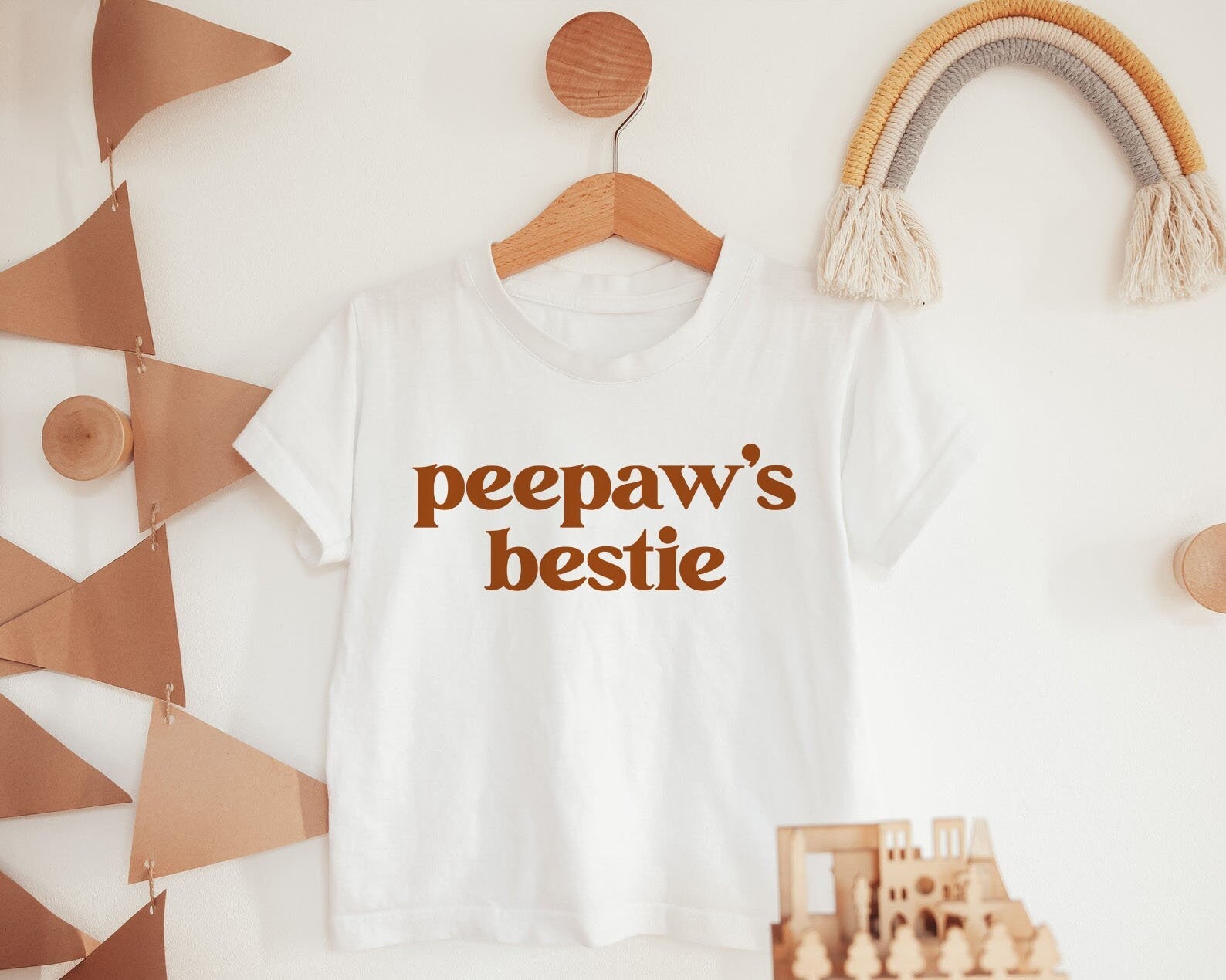 Peepaw's Bestie Onesie® Grandpa Father's Day Gift for Peepaw Christmas Gift for Peepaw Birthday Gift for Peepaw I love Peepaw Kids Tshirt