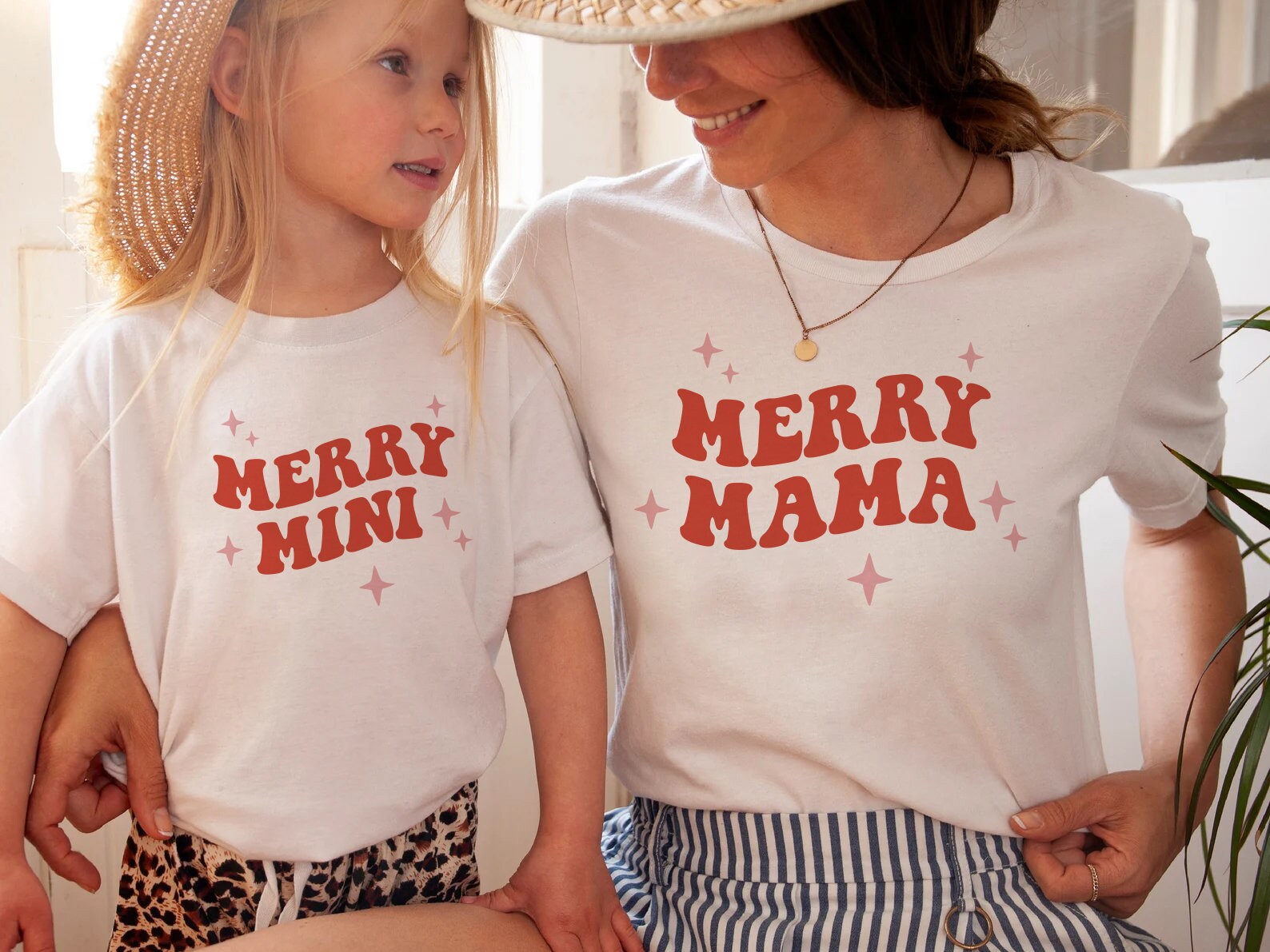 Christmas Matching Family Shirts, Merry Mama and Mini, Merry Dad, Christmas Mommy And Me, Christmas Sibling Tees Family Hippie Christmas