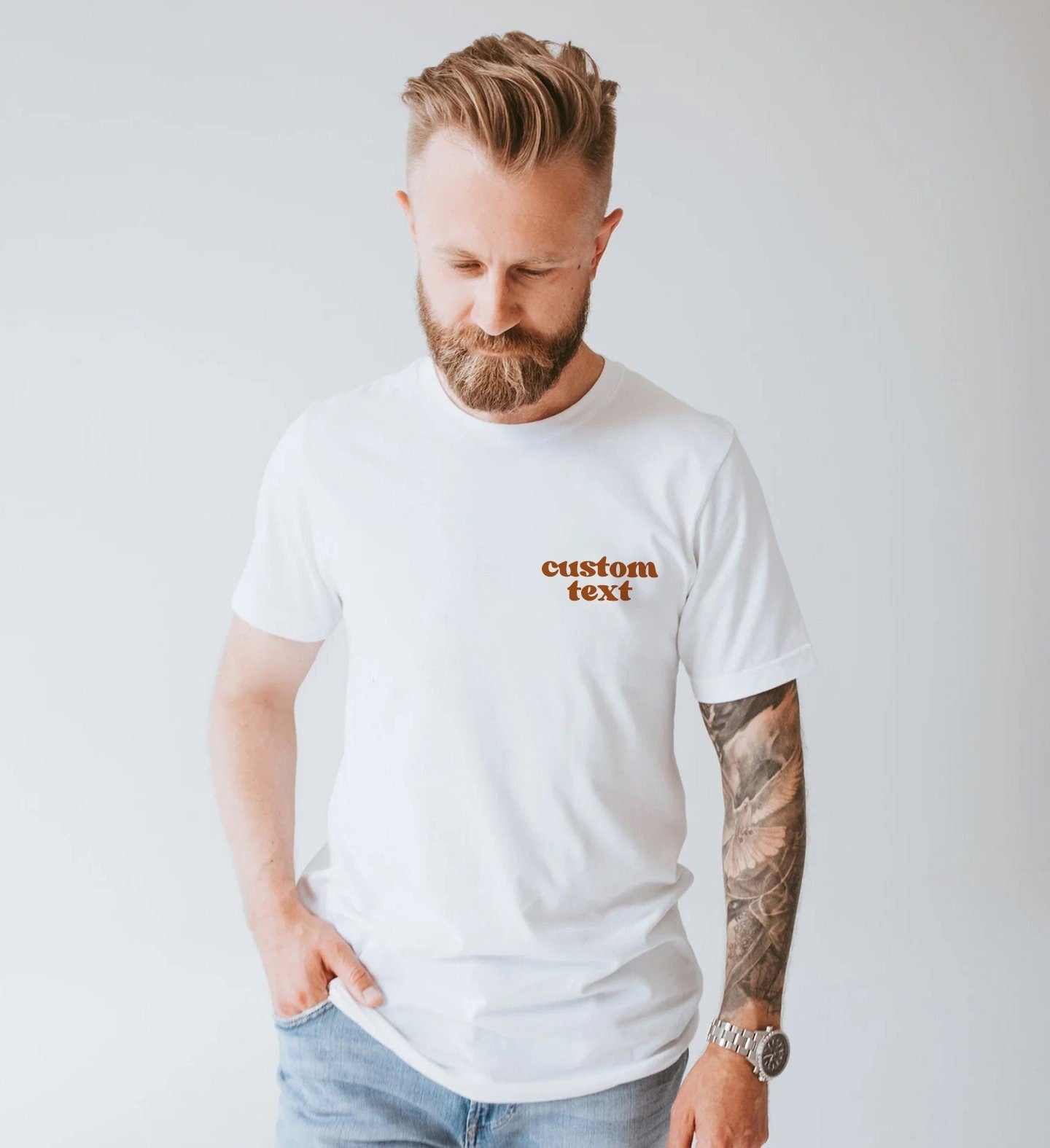 Custom Shirt, Personalised Custom Pocket Tshirt Customised TShirt Personalized tee Add your own text Custom Gift for Her Custom Gift for Him