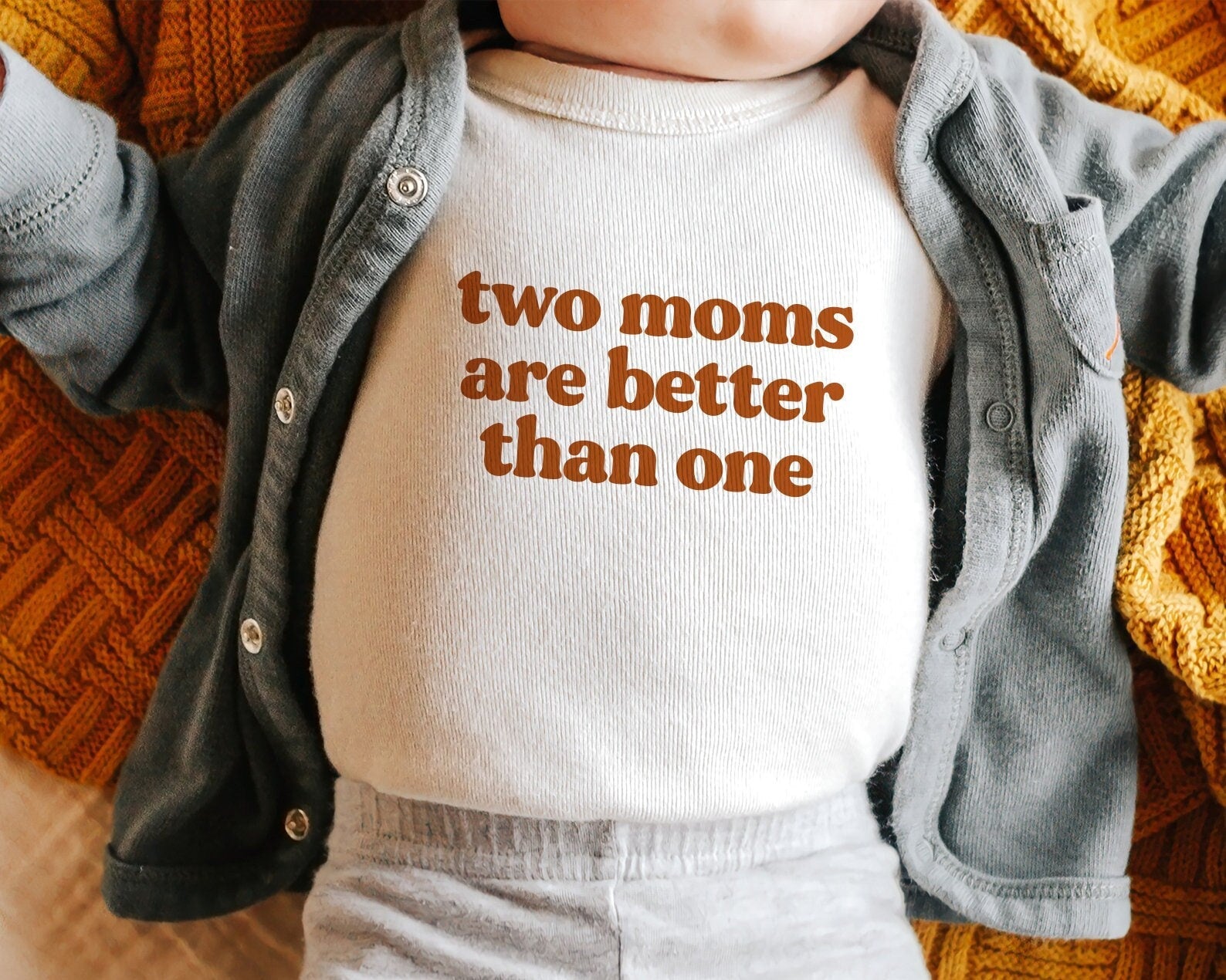 Two Moms Onesie® Lesbian Moms Gift, Two Moms are Better Than One, Lesbian Parents, Gay Mother's Day, Pride Kids Tee, LGBTQ LGBT Onesie®