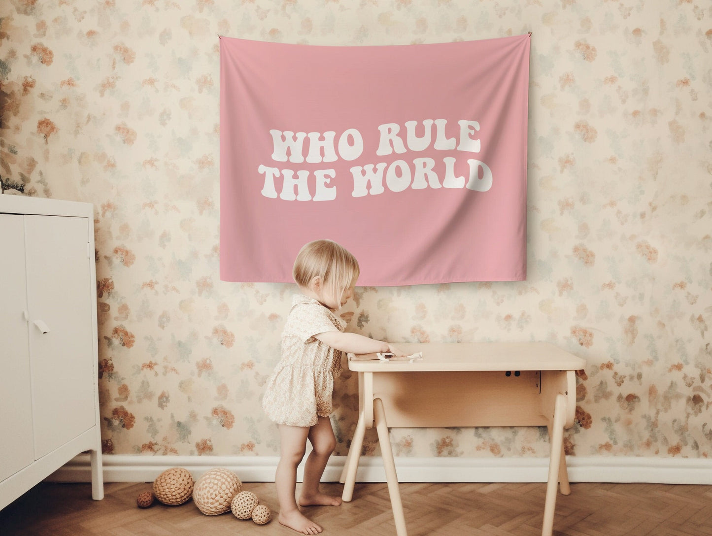 Who Rule the World Girls Nursery Banner Girls Room Decor Playroom Flag Retro Nursery Sign Girls Room Banner Vintage Flag Girls Bedroom Decor