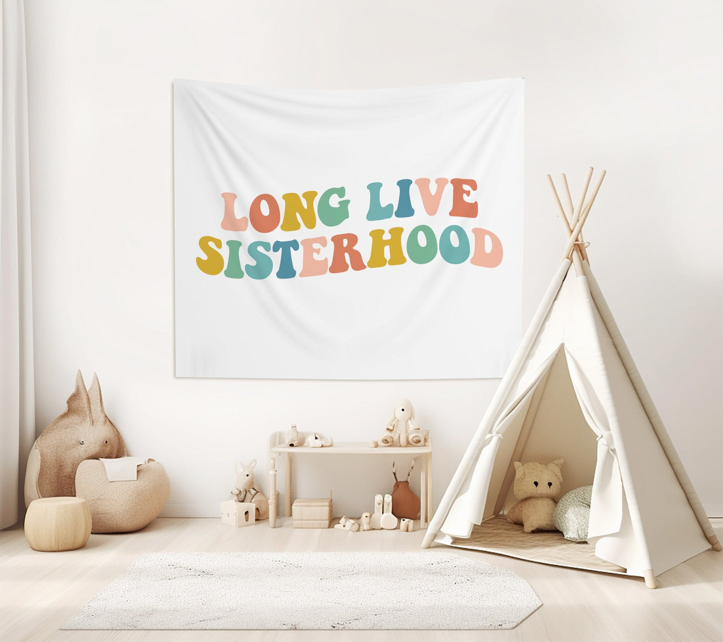 Girls Room Decor Long Live Sisterhood Banner Girls Nursery Decor Playroom Wall Decor Toddler Room Sign Girls Room Banner Flag Girls Bedroom