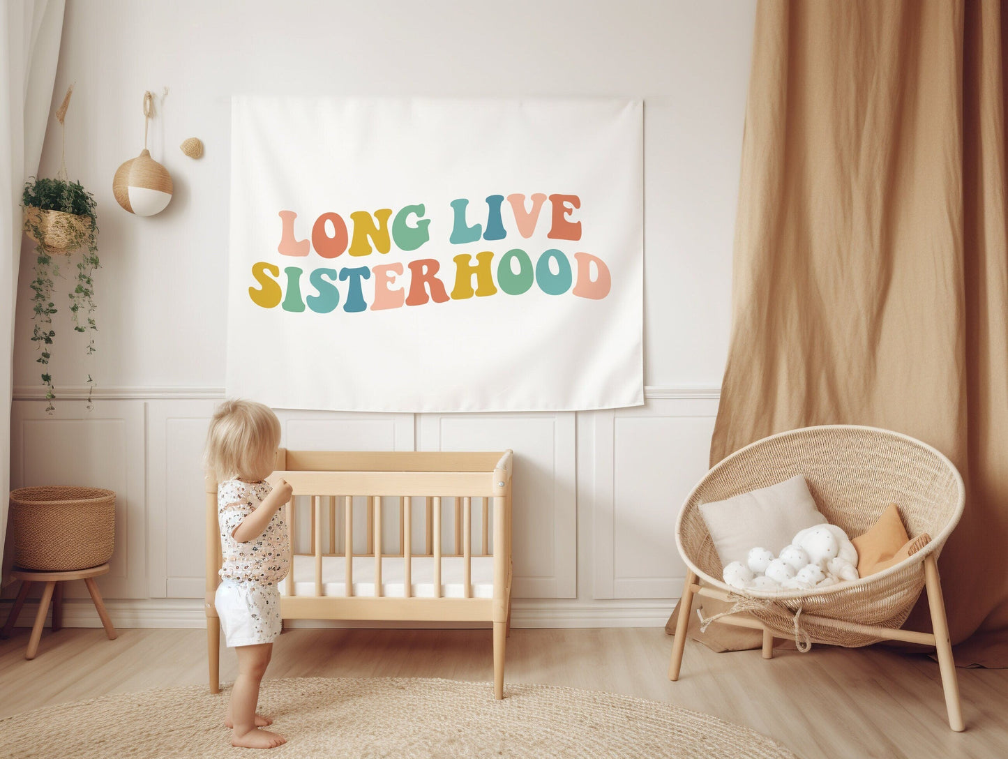 Girls Room Decor Long Live Sisterhood Banner Girls Nursery Decor Playroom Wall Decor Toddler Room Sign Girls Room Banner Flag Girls Bedroom