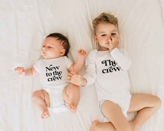 New to the Crew Baby Onesie®, New to the Crew Kids Shirt, Matching Sibling tees, Matching brother Tees Matching Sister Tee retro 70s vintage